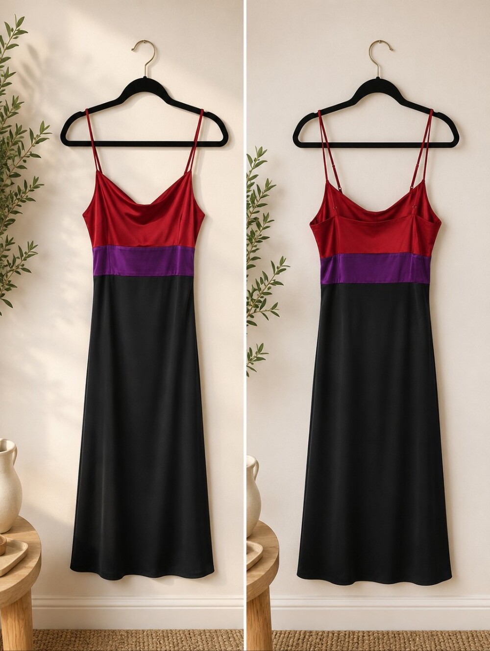 Express Red, Purple & Black Maxi Dress